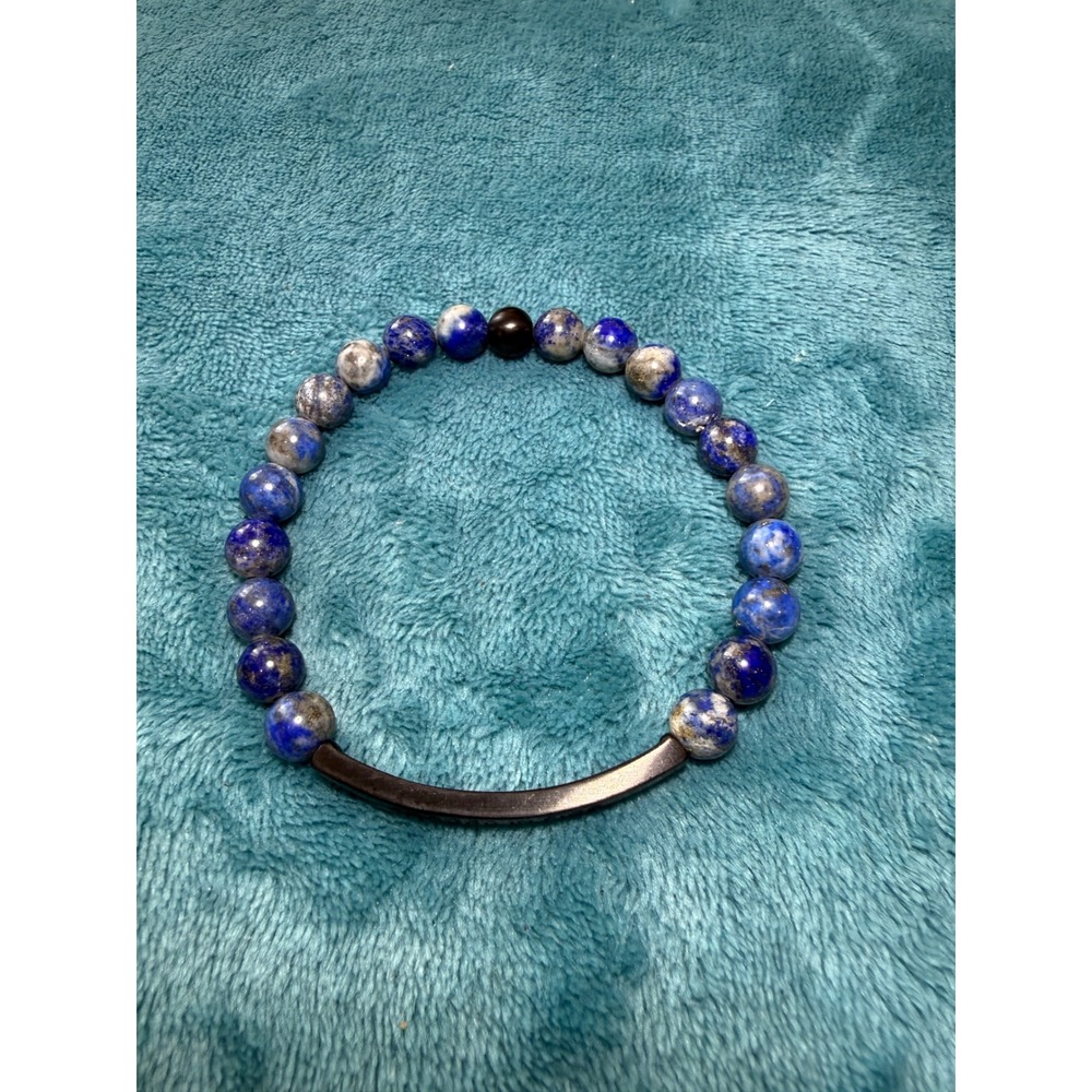 Inspire Me Bracelets Forged In Fire Lapis Lazuli Blue Beaded Stretch‎ Bracelet